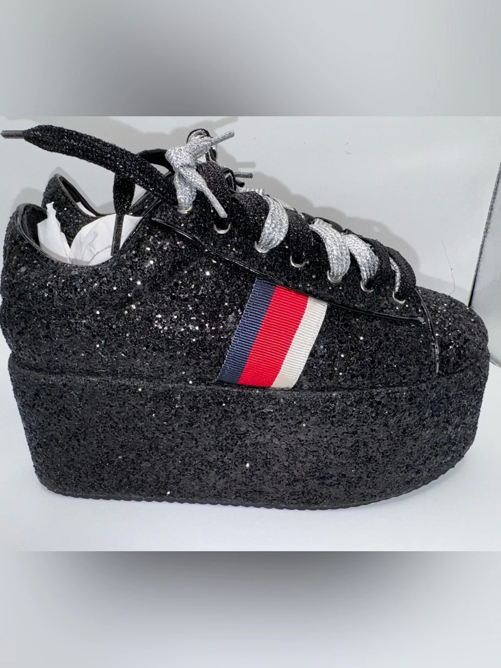 ✨ Cape Robbin Black Glitter Platform Sneakers | women 9/EU40